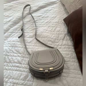 Light Grey Crossbody Saddle Bag